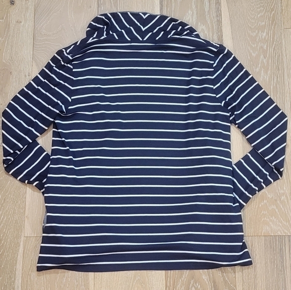 Ink Love and Peace Mac navy blue & white striped cardigan w/ pockets size M - Picture 4 of 8